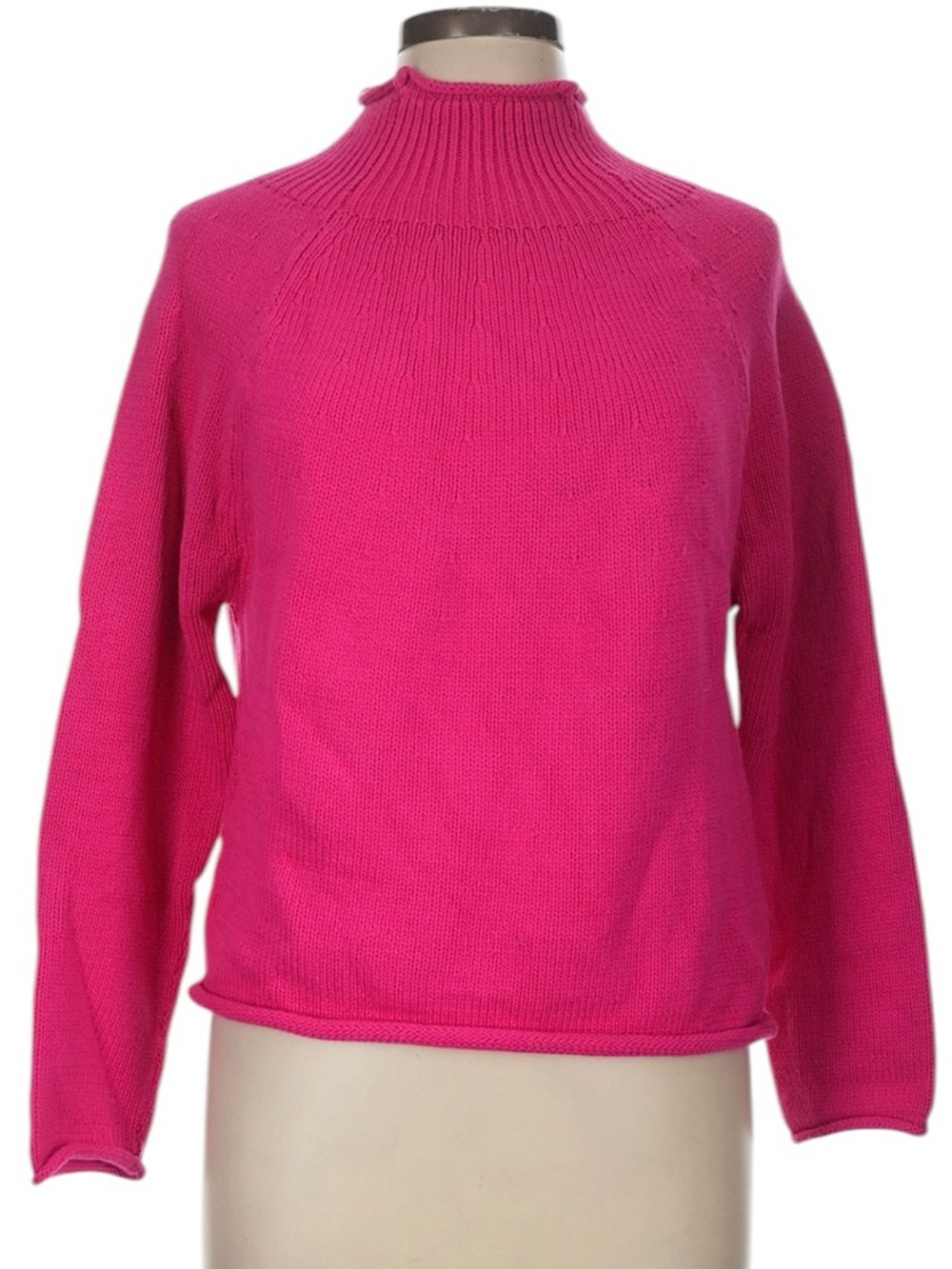J. Crew Cotton Blend Rollick Sweater Size M Hot Pink Summer Preppy Layering